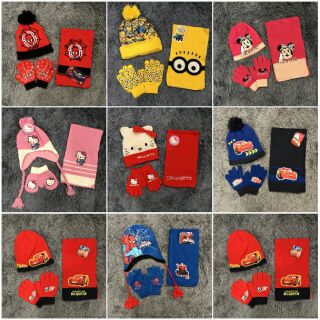 Set khăn mũ len bé trai bé gái Disney