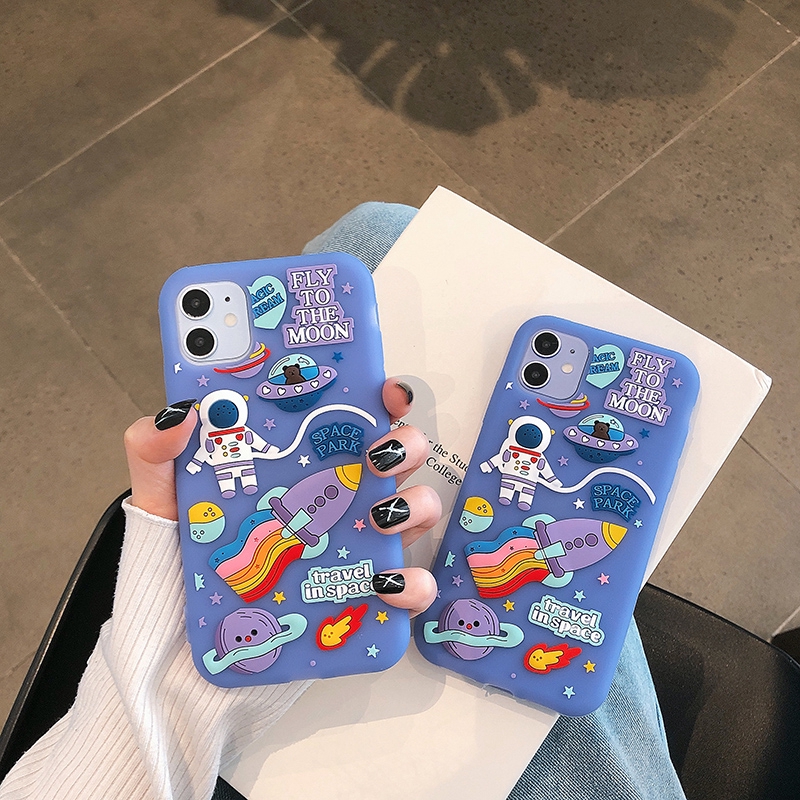 Hoạt Hình Ốp Điện Thoại Silicon Mềm Hình Phi Hành Gia Không Gian Ba Chiều Cho Iphone 6 6s 7 8 Plus Xs Max Xr 11 Pro Max Se2020 | BigBuy360 - bigbuy360.vn