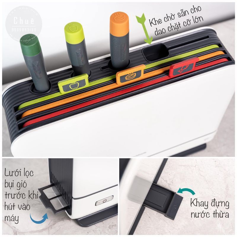 Bộ Dao Thớt Khử Khuẩn UV + Sấy Khô 70ºC Morphy Richards MR1001