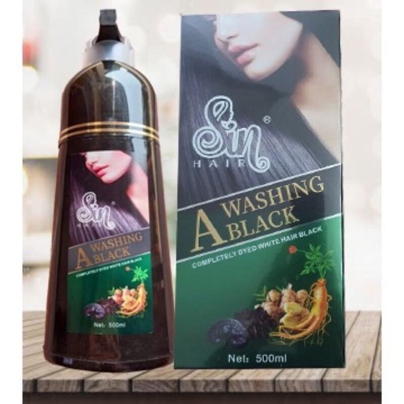 DẦU GỘI NHÂN SÂM PHỦ TÓC BẠC SIN HAIR - NHẬT BẢN, ĐEN TÓC chai 500ml | BigBuy360 - bigbuy360.vn