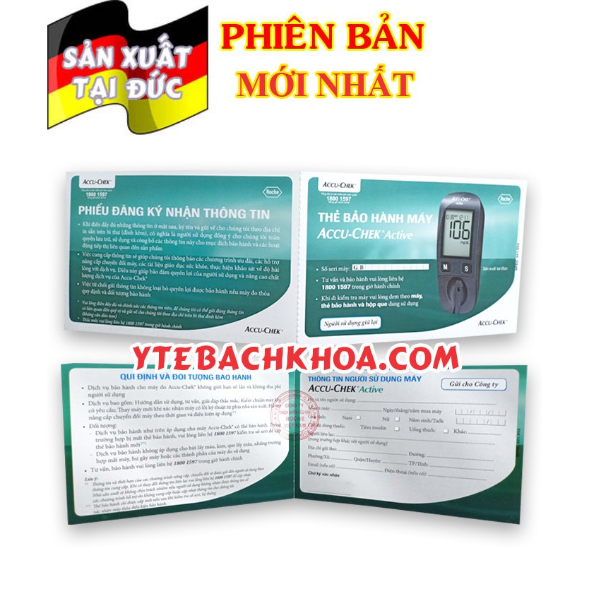 Máy đo đường huyết accuchek active thế hệ 4 năm 2022 có tem chống hàng giả - ảnh sản phẩm 3