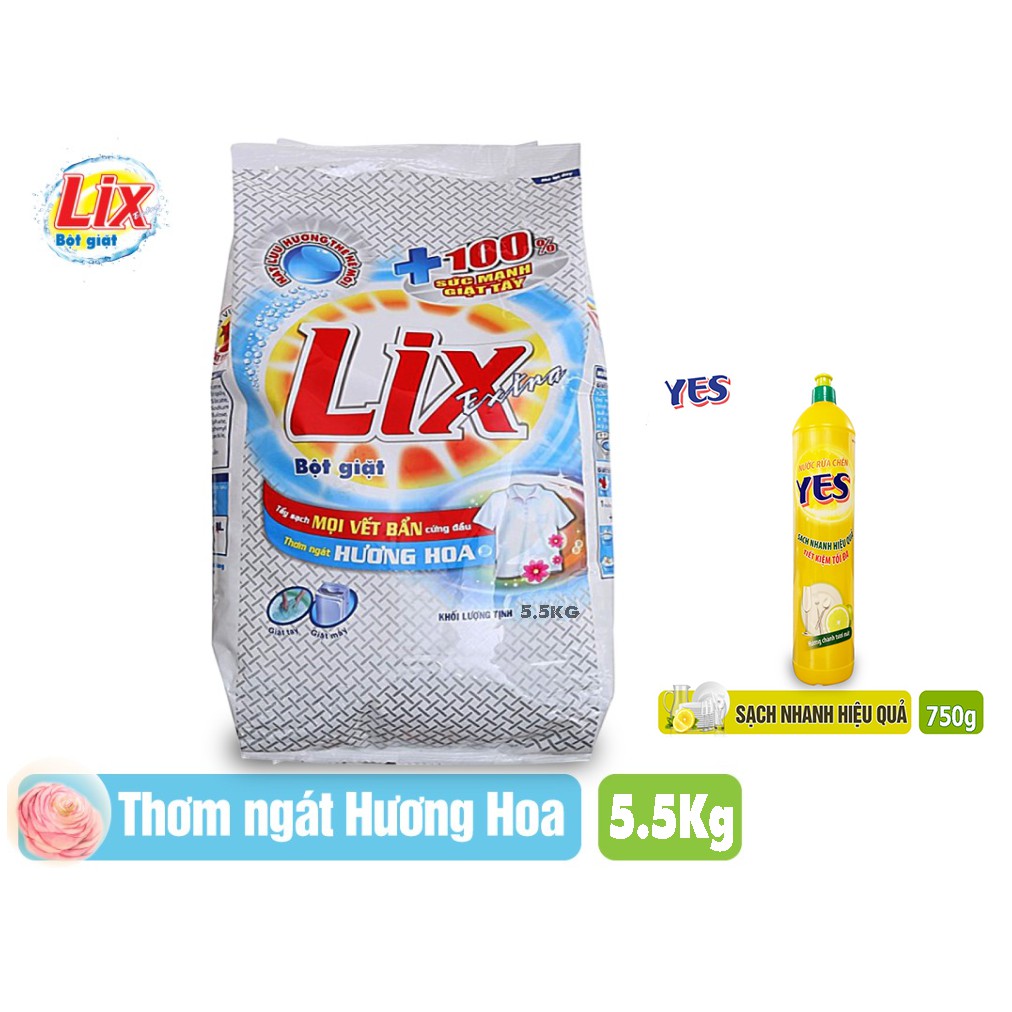 [Đặt Now giao liền] Bột giặt Lix 5.5kg Hương Hoa Xuân