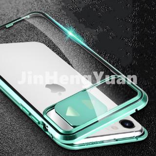 Ốp điện thoại viền kim loại hai mặt kính từ tính cho IPhone 7 8 SE Plus X XS XSMAX XR 11 11Pro 11Promax
