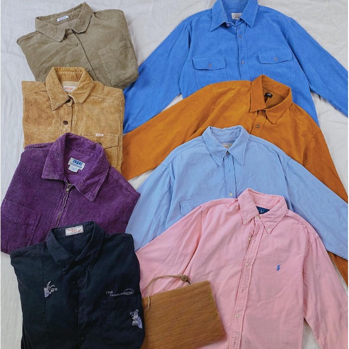 Áo Sơ Mi Nhung Tăm, Áo Flannel 2hand Tay Dài Unisex Nam Nữ Vintage Đẹp Chất Lượng Thời Trang Cao Cấp Mẫu 1