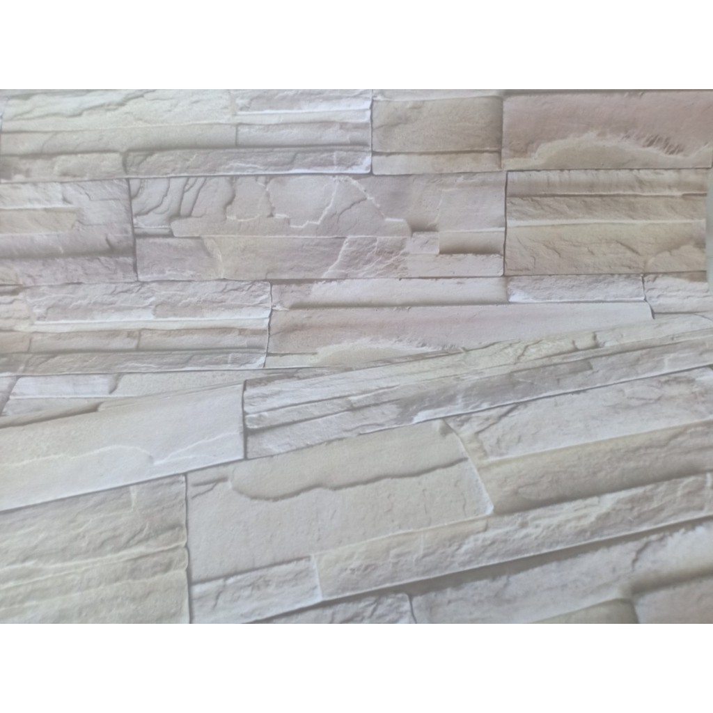 Decal giấy dán tường đá đăm vàng khổ 60cm giấy dày keo sẵn