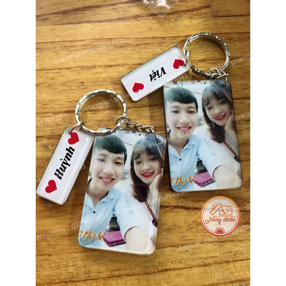 ☘Móc Khóa đôi in hình theo yêu cầu- Mang tình yêu đến bên bạn - Quà Tặng Nắng Chiều☘