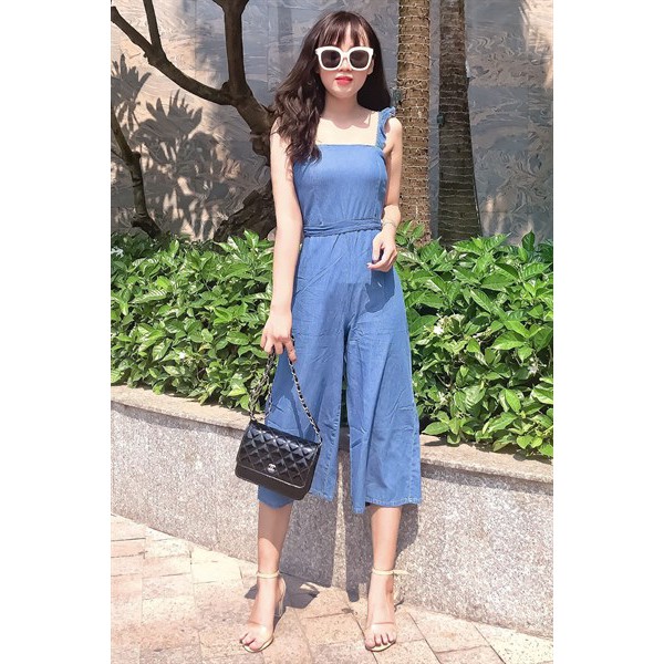 Jumpsuit 2 dây bèo ống suông thương hiệu ZENDA hàng vnxk