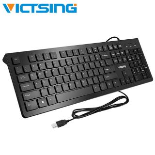 Victsing upgrade wired computer usb keyboard with 104 keys foldable stands