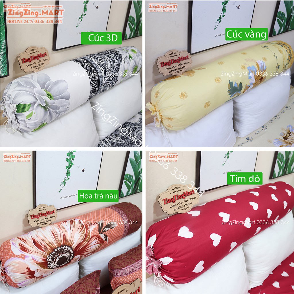 Vỏ gối ôm kích thước 35x105 cm chất liệu poly cotton nhiều mẫu mới 2019 (chát để chọn mẫu nhé)