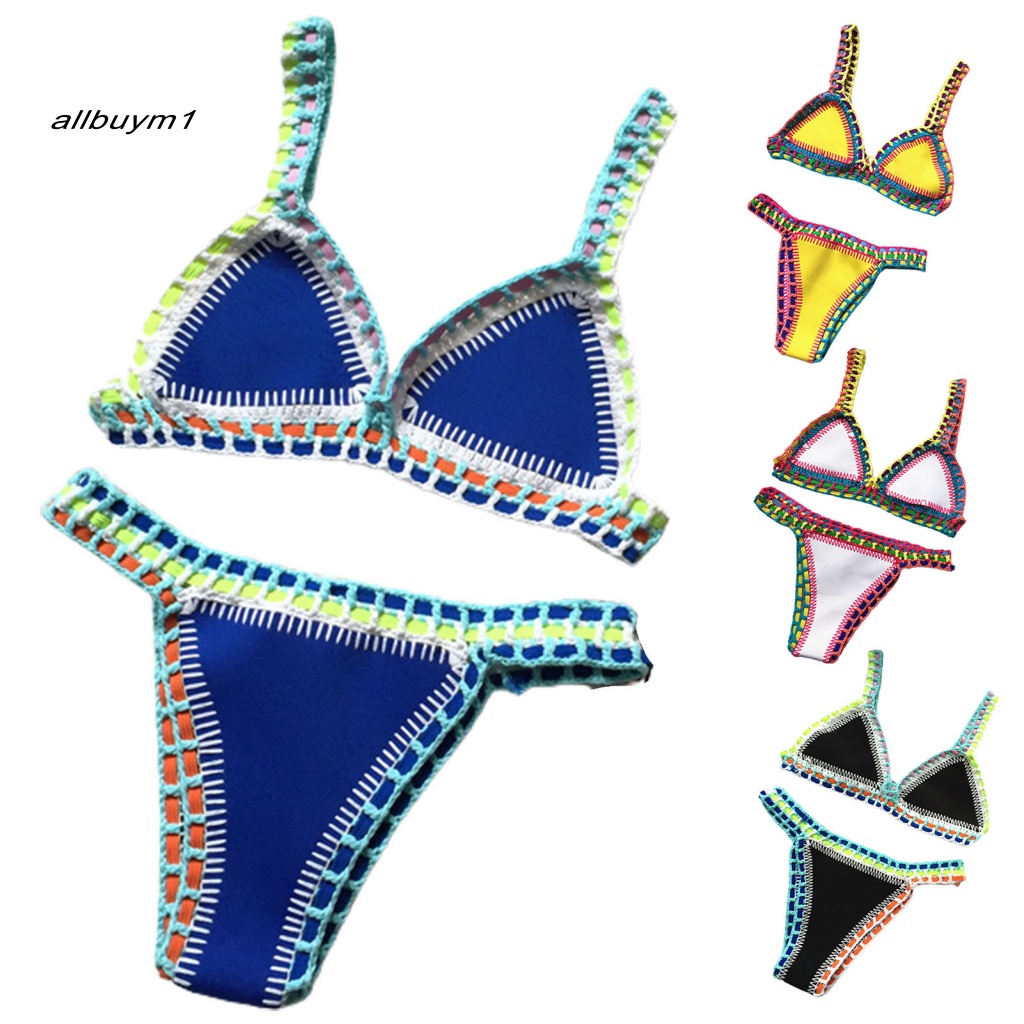 Đồ Bơi Bikini Đan Móc Dễ Thương Cho Nữ