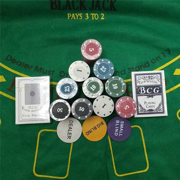 Bộ 200 Chip Poker có số (Phỉnh Poker) kèm thảm hàng nhập khẩu Texas Hold'em Blackjack ( có ảnh thật )