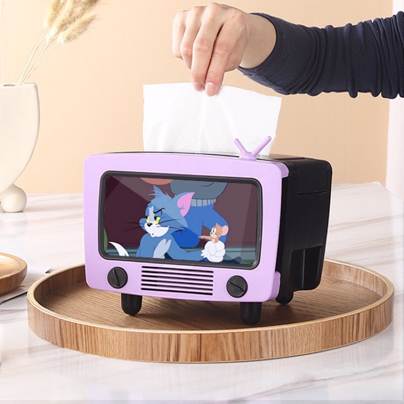 Mẫu mới hộp giấy hình tivi sang trọng kèm đựng tăm