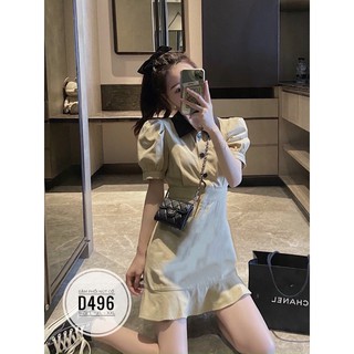 Bigsize Đầm phối nút cổ D496