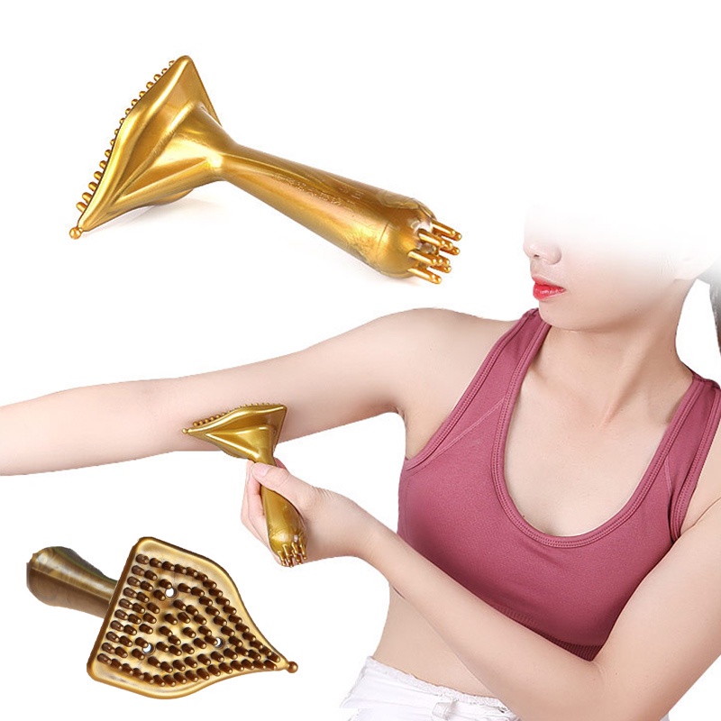 Bàn chà kinh lạc 2 đầu, dưỡng sinh, chăm sóc vai gáy, body. Dụng cụ Bàn chải Tiên Vàng khai thông