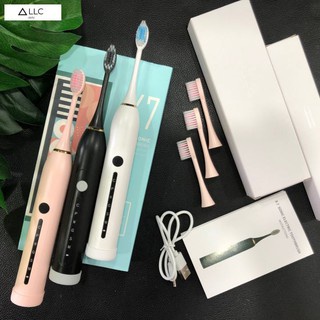 Bộ Bàn Chải Điện Eomart  Sonic X7  với 3 Đầu Thay Thế  sống âm mạnh mẻ trắng sáng nu cười xinh ( chính hãng )