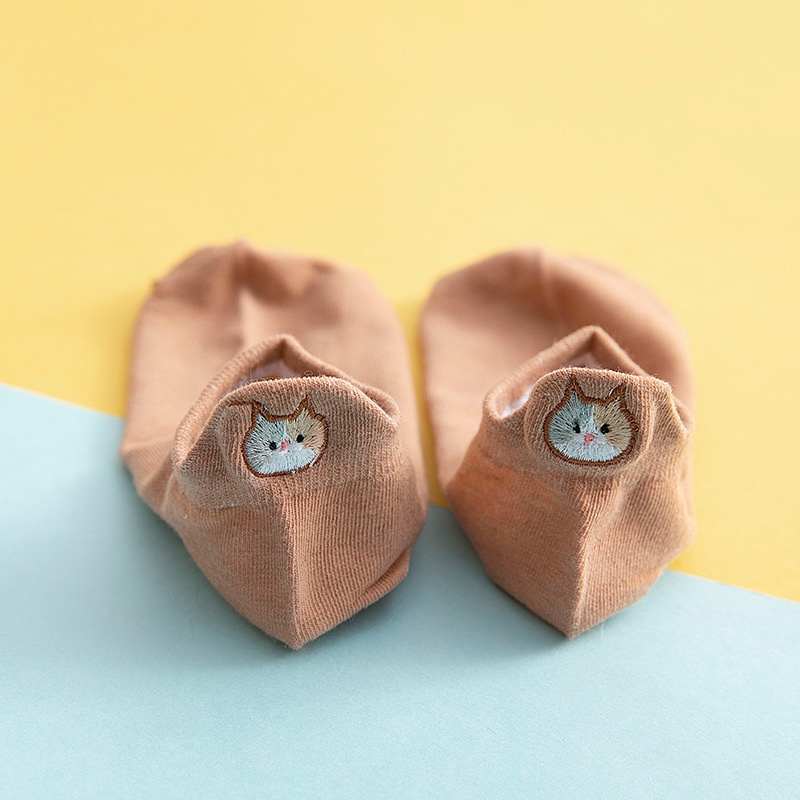 Vớ Ngắn Tàng Hình Thêu Hình Động Vật Dễ Thương Thời Trang Mùa Hè Cho Nữ