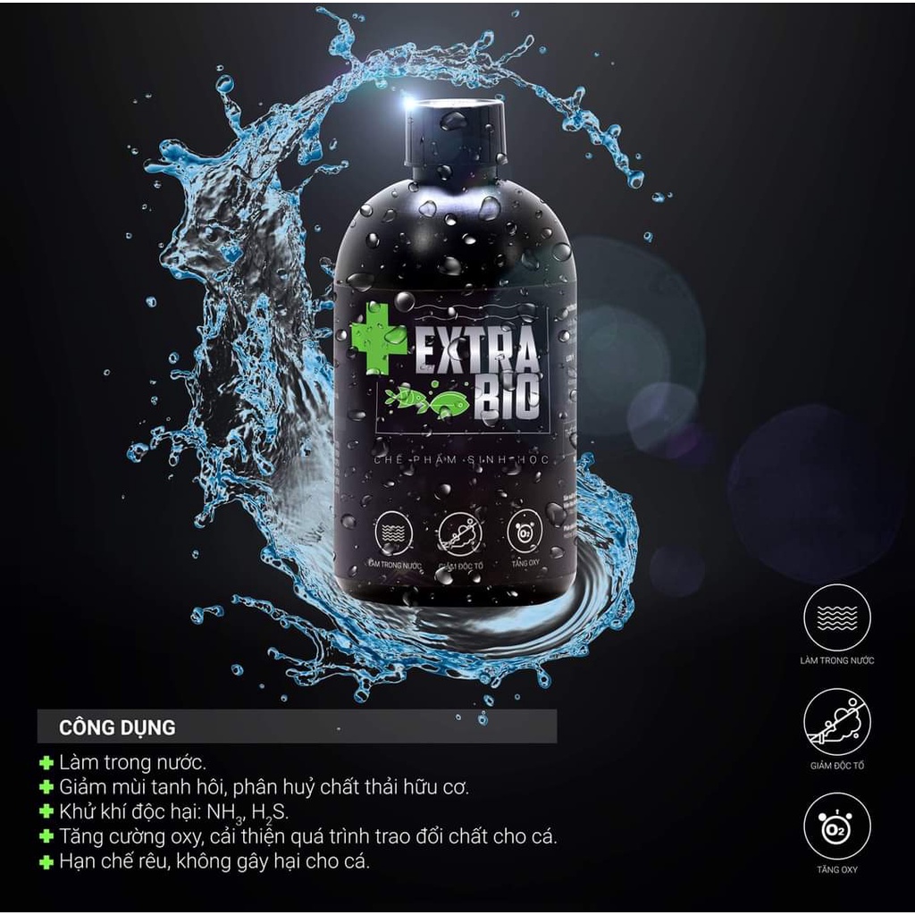 Extra Bio Vi Sinh Làm Trong Nước-Giảm Độc Tố- Khử Mùi Tanh Hồ Cá-An Toàn Cho Cá
