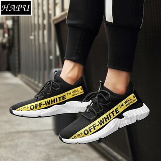 Giày nam VIDEO giày sneaker nam Hot Trend OFF WHITE cực chất HAPU (đen vàng, đen trắng)