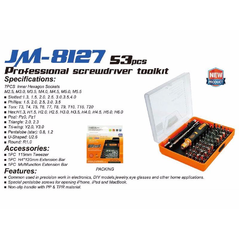 Bộ Vít 54in1 Jakemy JM-8127 Hàng Xịn