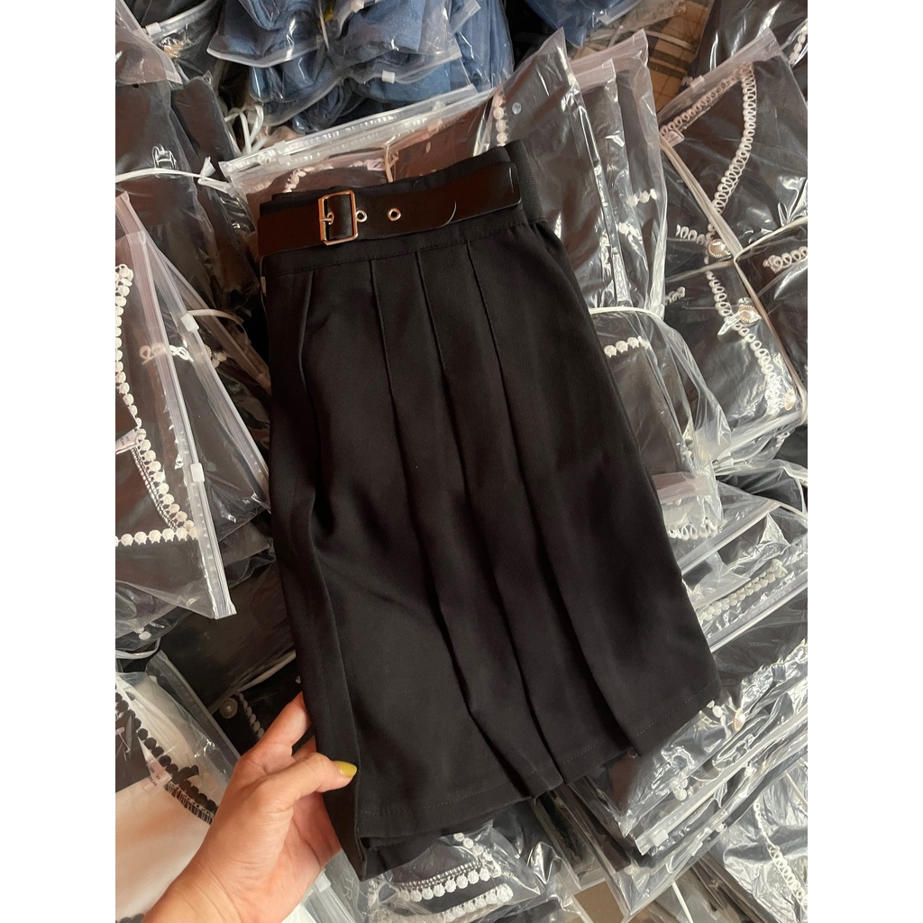 Chân váy Bigsize đai da CHUBBY-có quần trong  MS501