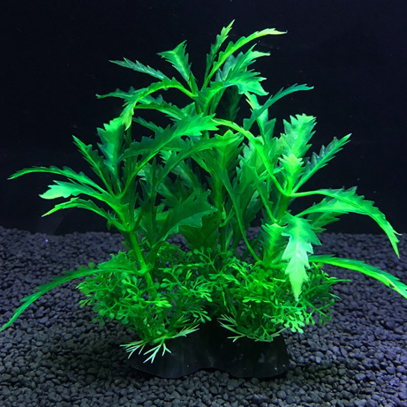 Cây cỏ nhựa nhân tạo dùng cho trang trí bể cá 14cm mới