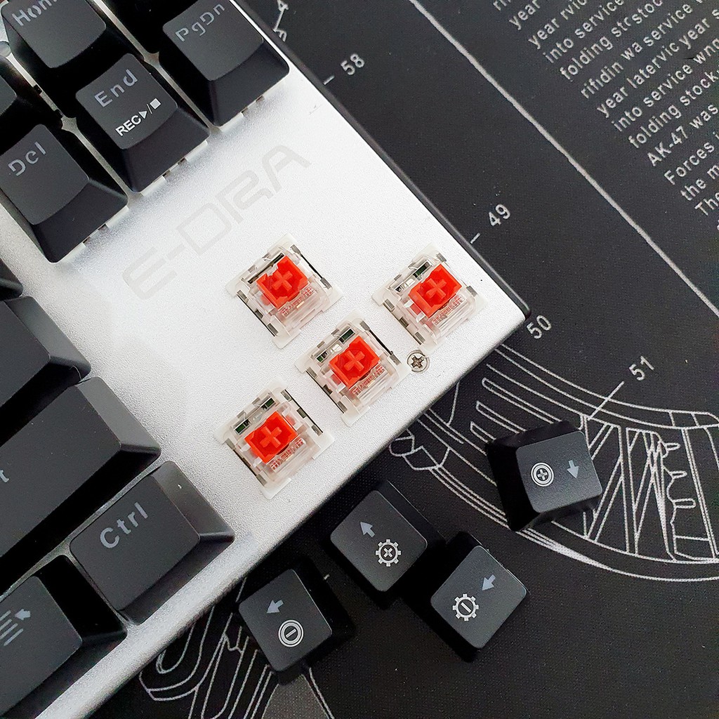 Bàn phím cơ EDRA EK3087- Khung kim loại - Led Red - Bảo hành 2 năm