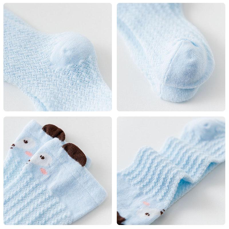 Vớ Cotton Cao Đến Đầu Gối Thoáng Khí Thoải Mái Mềm Mại Họa Tiết Động Vật Hoạt Hình Đáng Yêu Dành Cho Trẻ