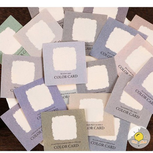 Hộp 40 tờ note Color card - sticker khung nền đóng dấu VPPTUEMINH, viết chữ trang trí NO07