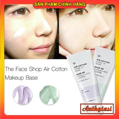 Kem lót kiềm dầu và hiệu chỉnh tông da The Face Shop Air Cotton Makeup Base SPF30 PA++ TFS 40ml