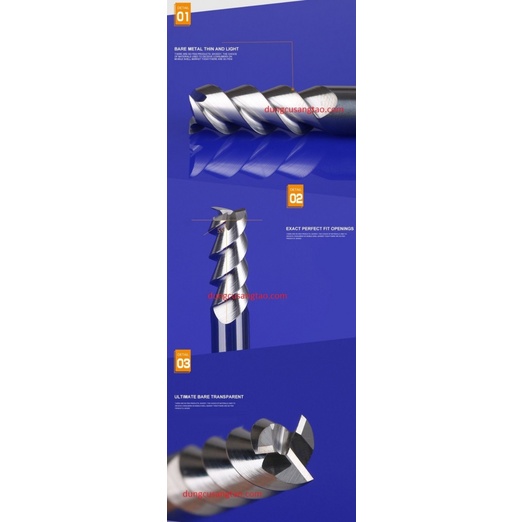 Dao Alu 3 ME xoắn 55 độ phay cắt nhôm đồng 3 me xoắn