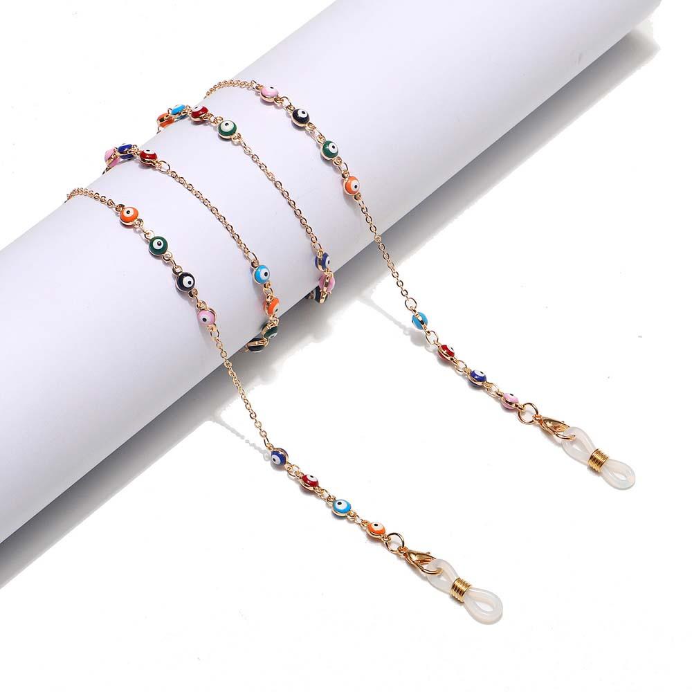 Dây Đeo Mắt Kính Đính Hạt Kim Loại Chống Thất Lạc Thời Trang Cho Nữ