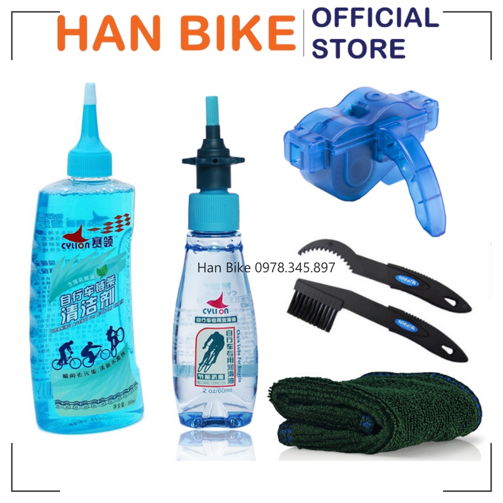COMBO Rửa Xích Xe Đạp, Dầu Xích Xe Đạp Kèm Nước Rửa Xích Đa Năng Cao Cấp Cylion Siêu Tiết Kiệm