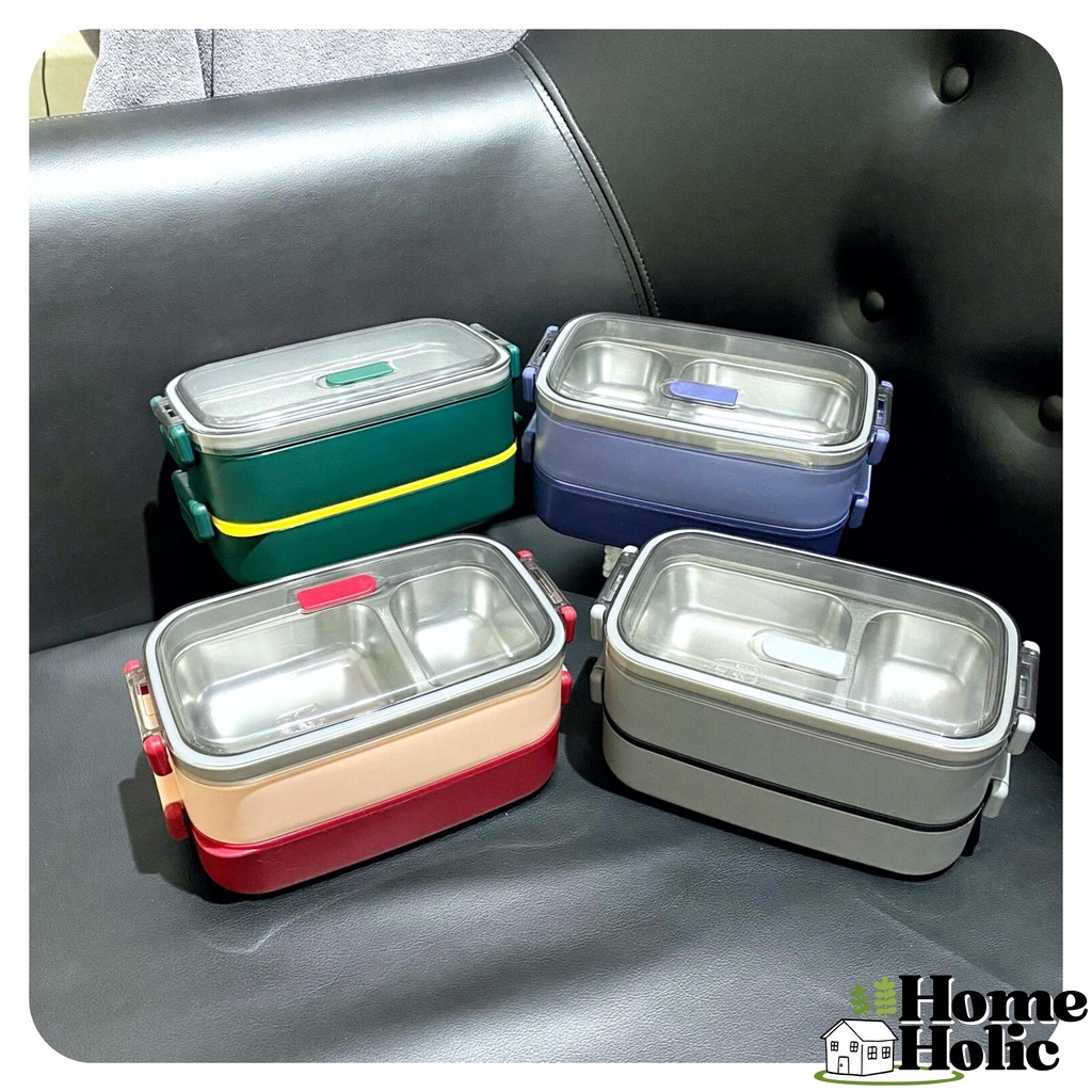 Hộp Đựng Cơm Trưa Văn Phòng Inox 304 Lunch Box Thức Ăn Giữ Nhiệt 1600ml Home Holic