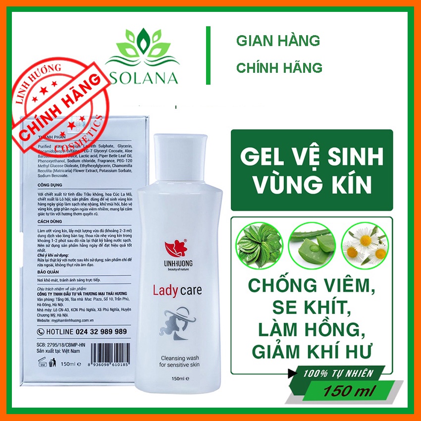 Dung Dịch Vệ Sinh Phụ Nữ Linh Hương Chính Hãng Se Khít Làm Hồng Dưỡng Ẩm