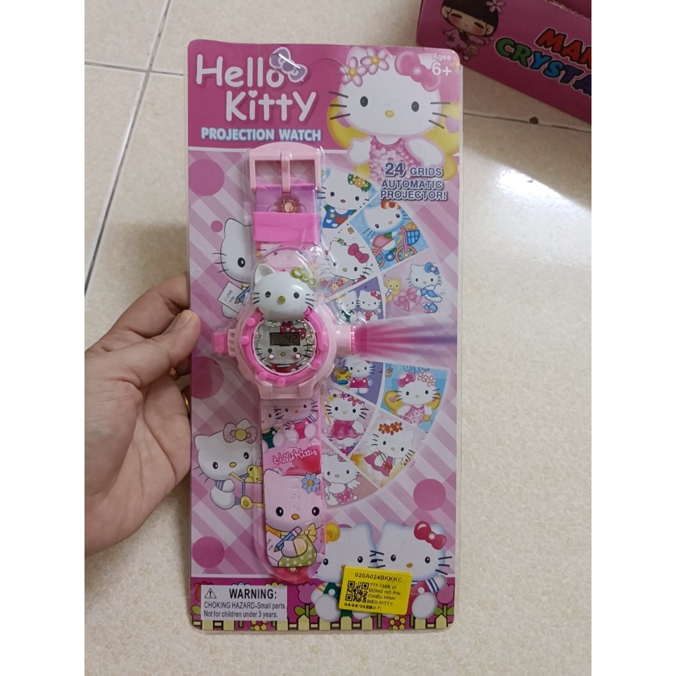 Đồng hồ chiếu hình 3D trẻ em chiếu hình cho bé 24 hình chủ đề hoạt hình