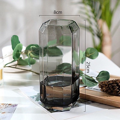 Lọ hoa thủy tinh thiết kế hình học đơn giản bình hoa trang trí nhà cửa phong cách Bắc Âu LH064