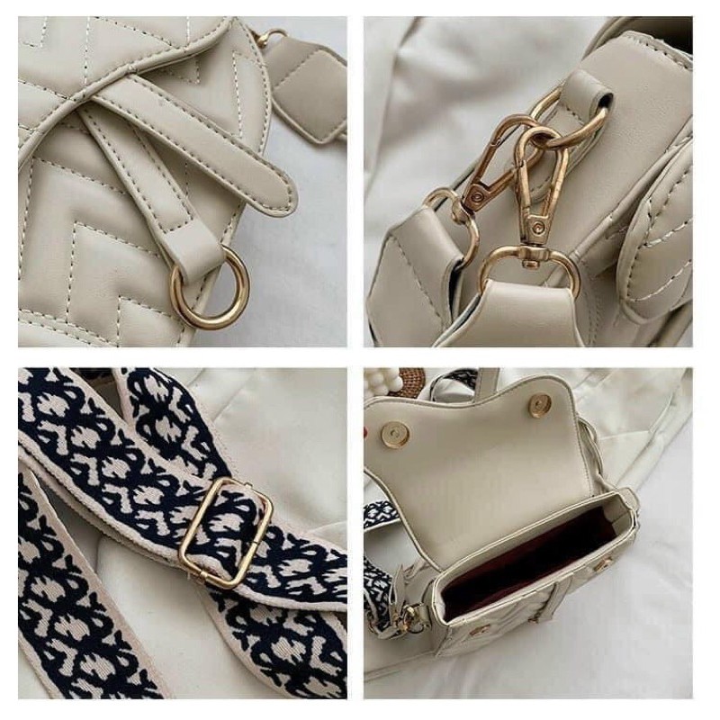 Túi đeo chéo yên ngựa 2 dây đeo chéo thời trang 851 | BigBuy360 - bigbuy360.vn