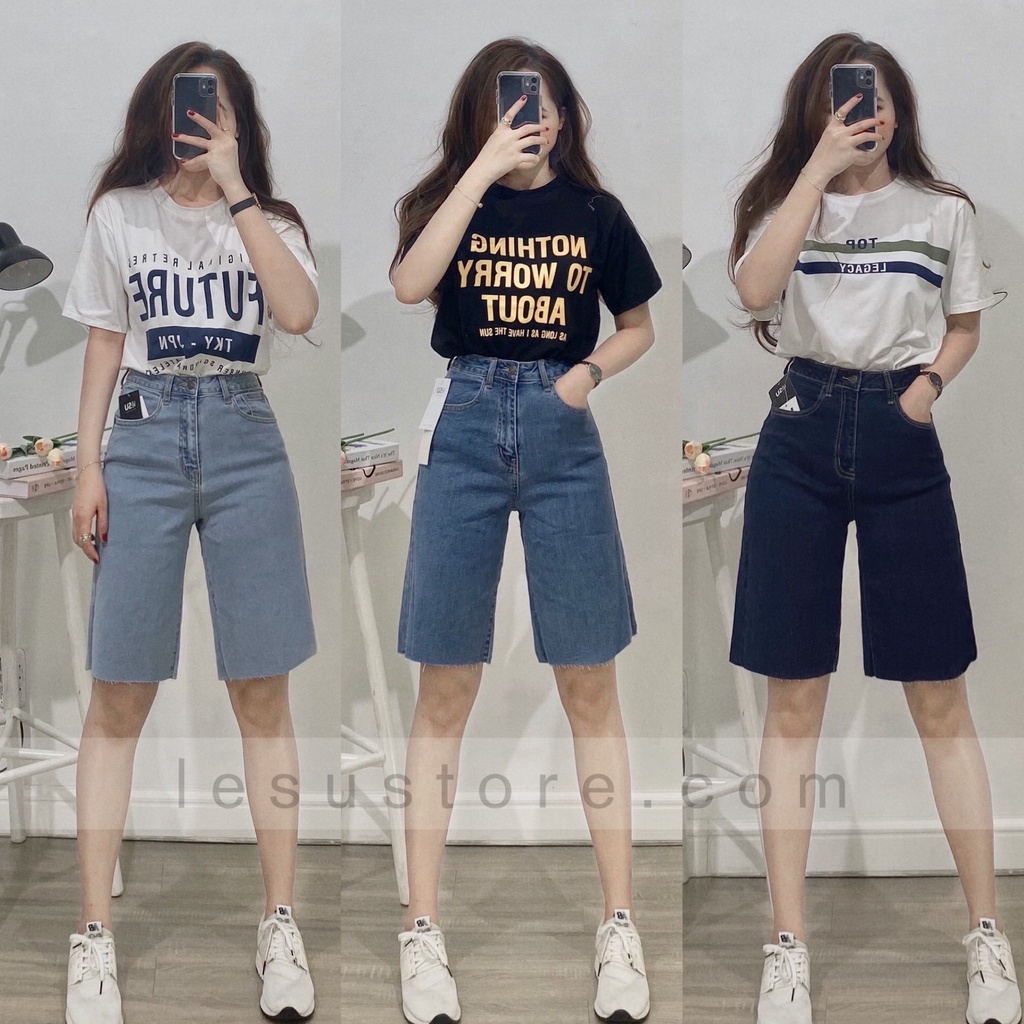 ẢNH TỰ CHỤP Quần jeans Ngố Ống suông lai cắt