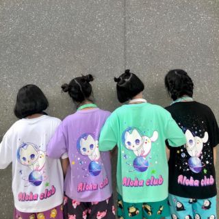 Áo thun tay lở aloha club màu pastel form rộng unisex oversize ảnh thật DƯ TÚ LỆ