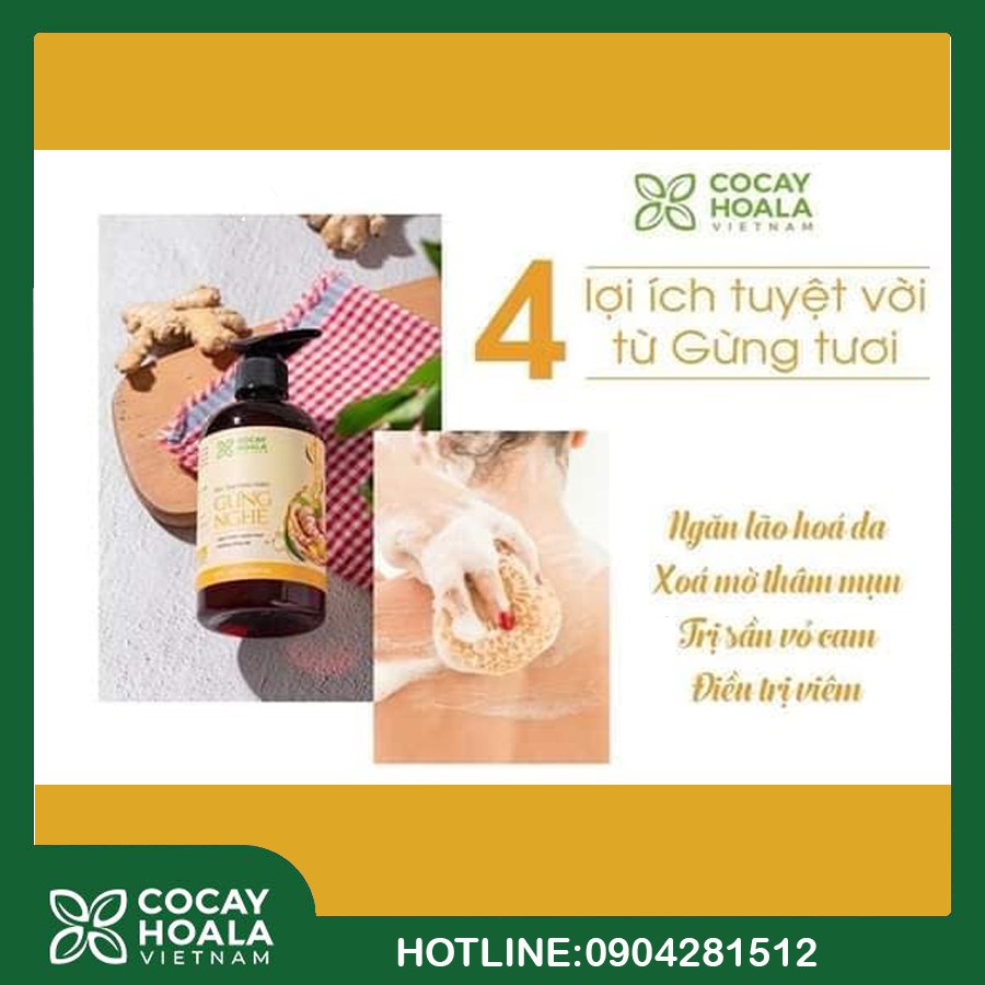 sữa tắm Tinh Dầu Gừng Cocayhoala 300ml, sữa tắm Thảo Dược chăm sóc da,giúp phục hồi da hư tổn, liền xẹo, xóa mờ vết thâm | BigBuy360 - bigbuy360.vn