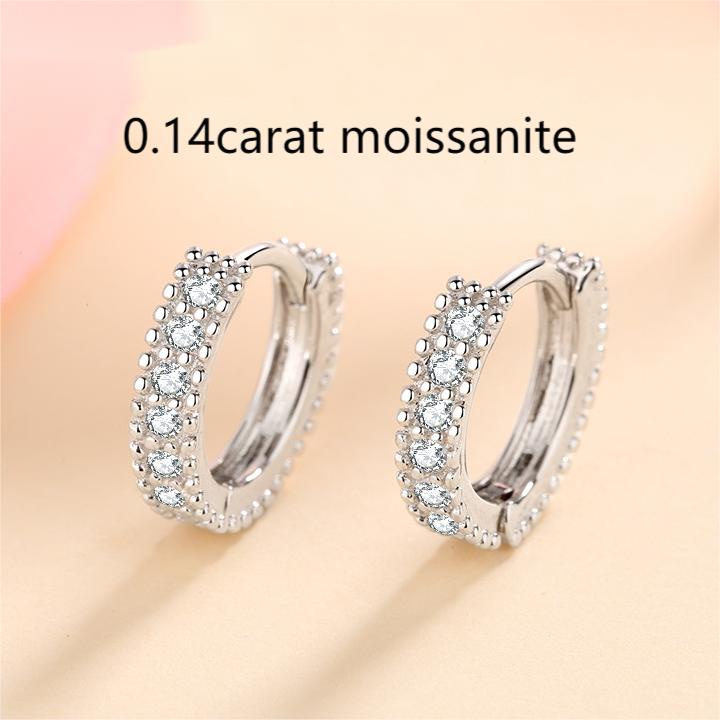 XDY-633 bông tai bạc 925 cho nữ, Moissanite 0,14 carat (không có giấy chứng nhận)