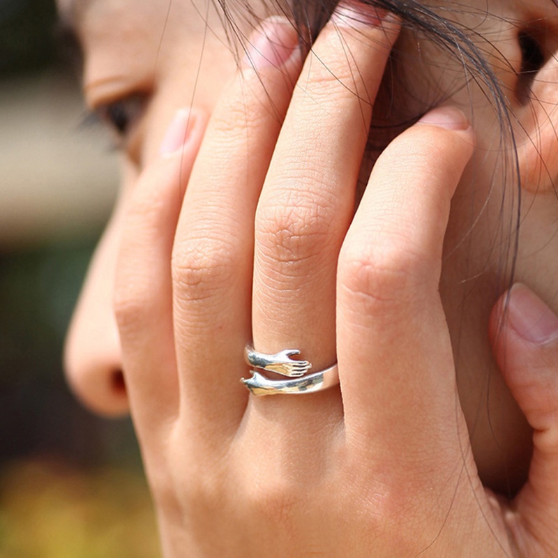 Nhẫn Đeo Tay Hai Lớp Phong Cách Hip Hop Punk Gothic Thời Trang Cho Nữ