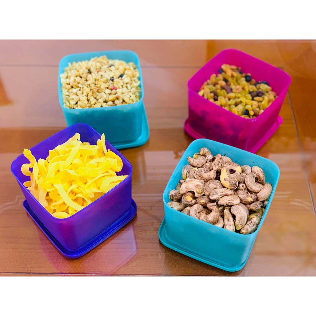 Bộ Hộp BQTP Medium Square Round 4 Hộp 1L - Tupperware