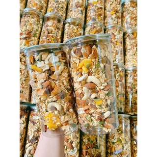 NGŨ CỐC ĂN KIÊNG GRANOLA SIÊU HẠT QUẨ SẤY DINH DƯỠNG HỘP 500G NGON NHỨC NÁCH