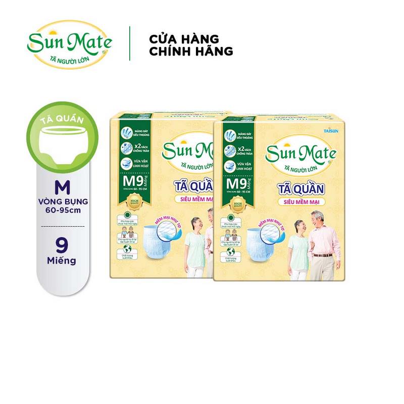 Combo 02 Tã quần người lớn Siêu mềm SunMate size M- L