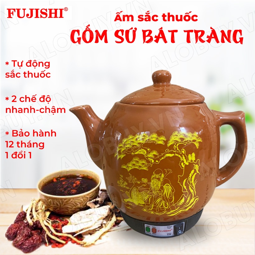 Siêu sắc thuốc điện GỐM SỨ BÁT TRÀNG Fujishi 3.2 lít HK-066 - [ HỎA TỐC ] - Ấm thuốc điện nấu tự động ngắt