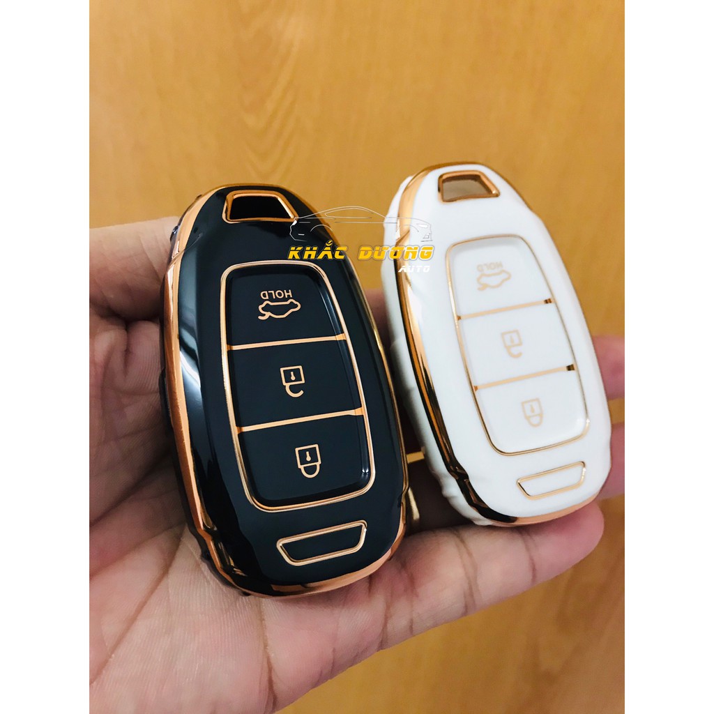 [Tặng thẻ số điện thoại] Ốp chìa khoá Hyundai Accent Kona TPU đính đá nhân  tạo sang trọng