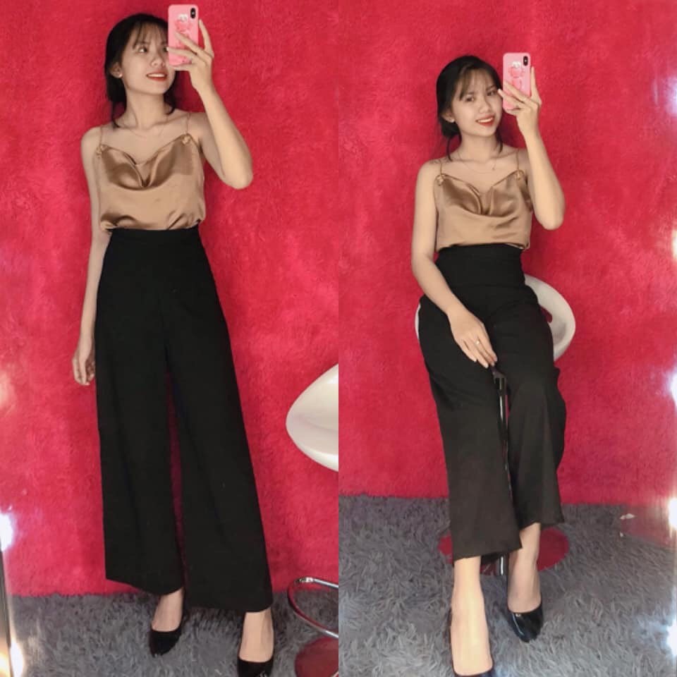 [Mã FAMAYWA giảm 10K đơn 50K] Áo 2 dây phi lụa cổ đổ dây xích khoen tròn cực xinh xinh | BigBuy360 - bigbuy360.vn