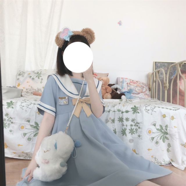 Váy cổ thủy thủ, phong cách lolita, váy babydoll xinh cho bạn nữ