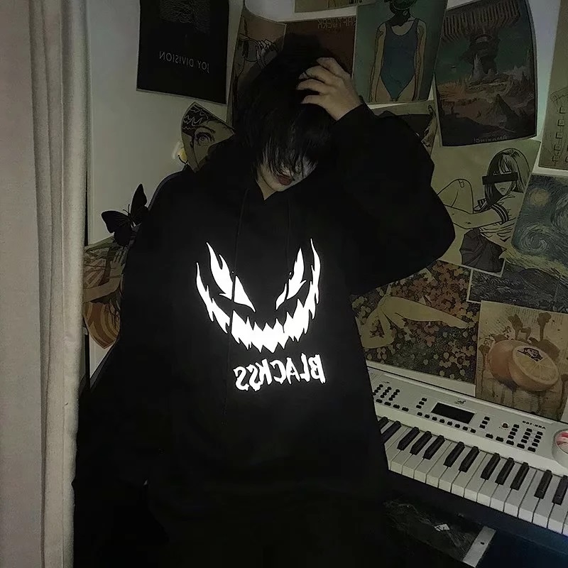 Áo Hoodie Tay Dài In Chữ Phản Quang Cá Tính Cho Nam 2 Màu (M-5Xl) | BigBuy360 - bigbuy360.vn